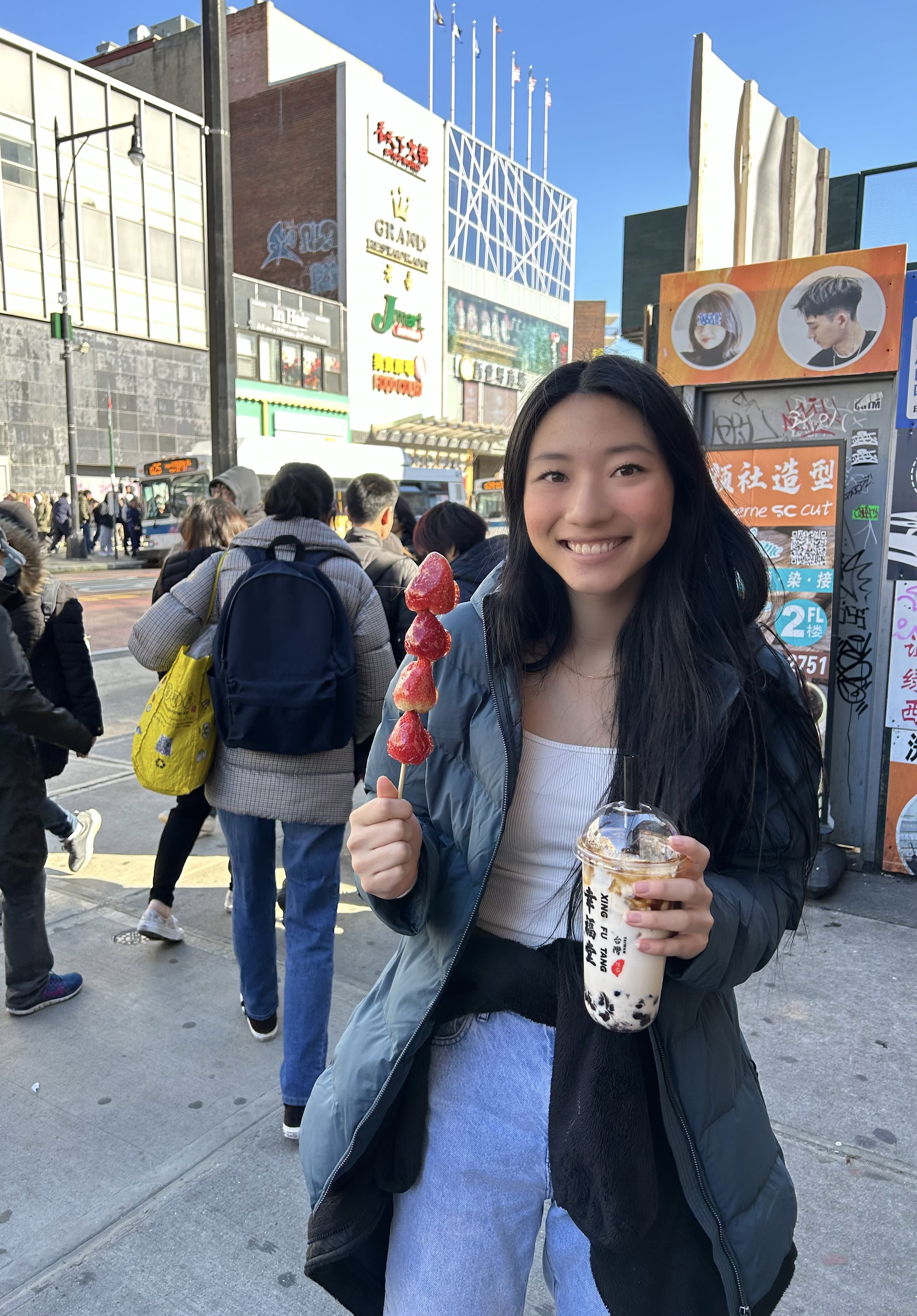 Girl holding food